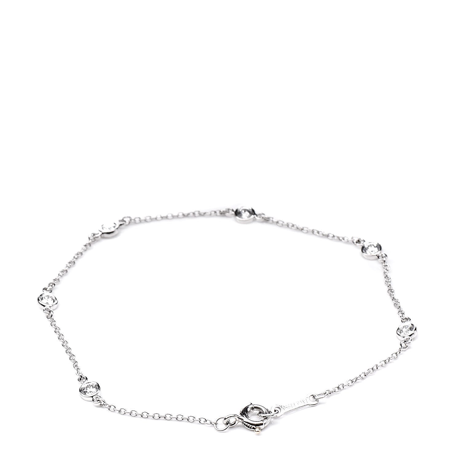 Tiffany Platinum Diamond .30ctw Elsa Peretti Diamonds by the Yard Station Bracelet 3 of 5