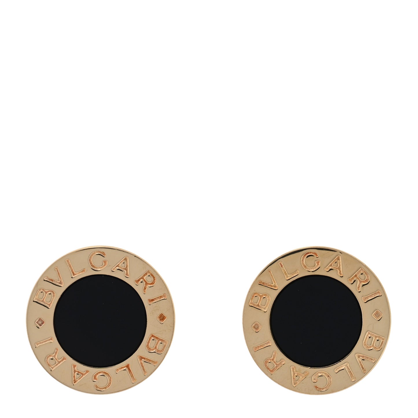 18K Yellow Gold Black Onyx BVLGARI BVLGARI Stud Earrings