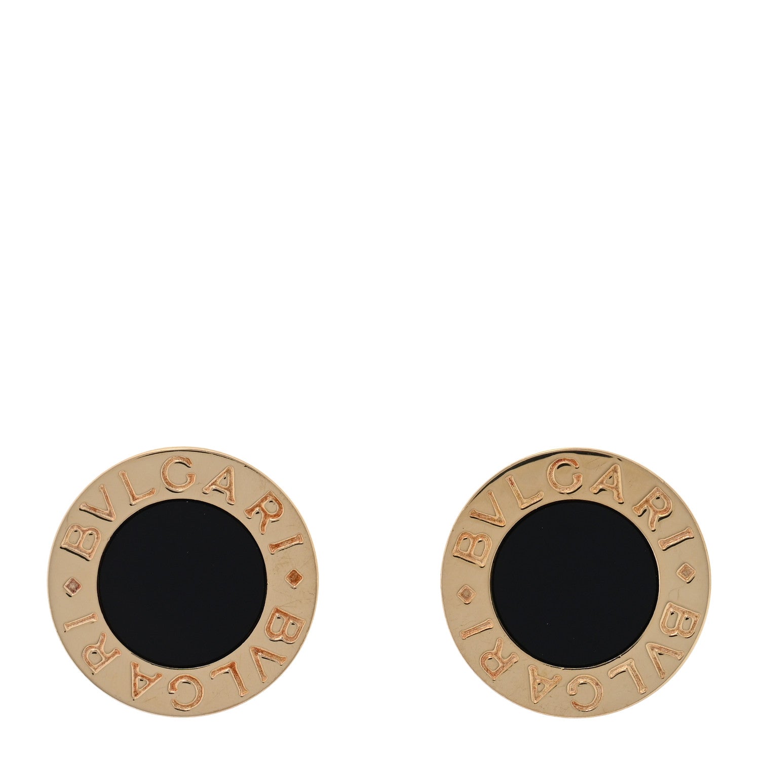 Bulgari 18K Yellow Gold Black Onyx BVLGARI BVLGARI Stud Earrings 1 of 4
