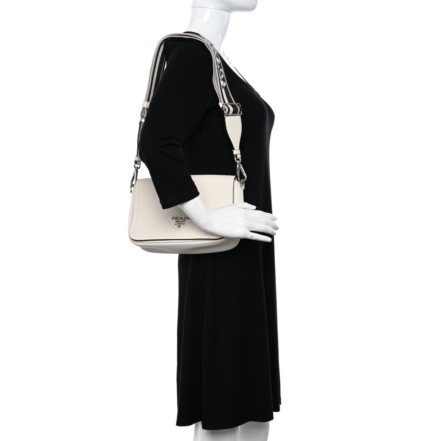 Vitello Daino Soft Flap Crossbody White