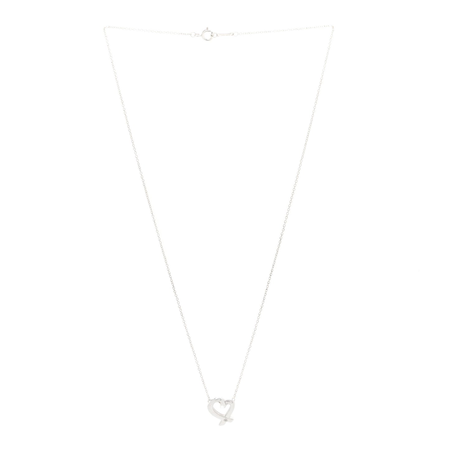 Sterling Silver Diamond Paloma Picasso Loving Heart Necklace