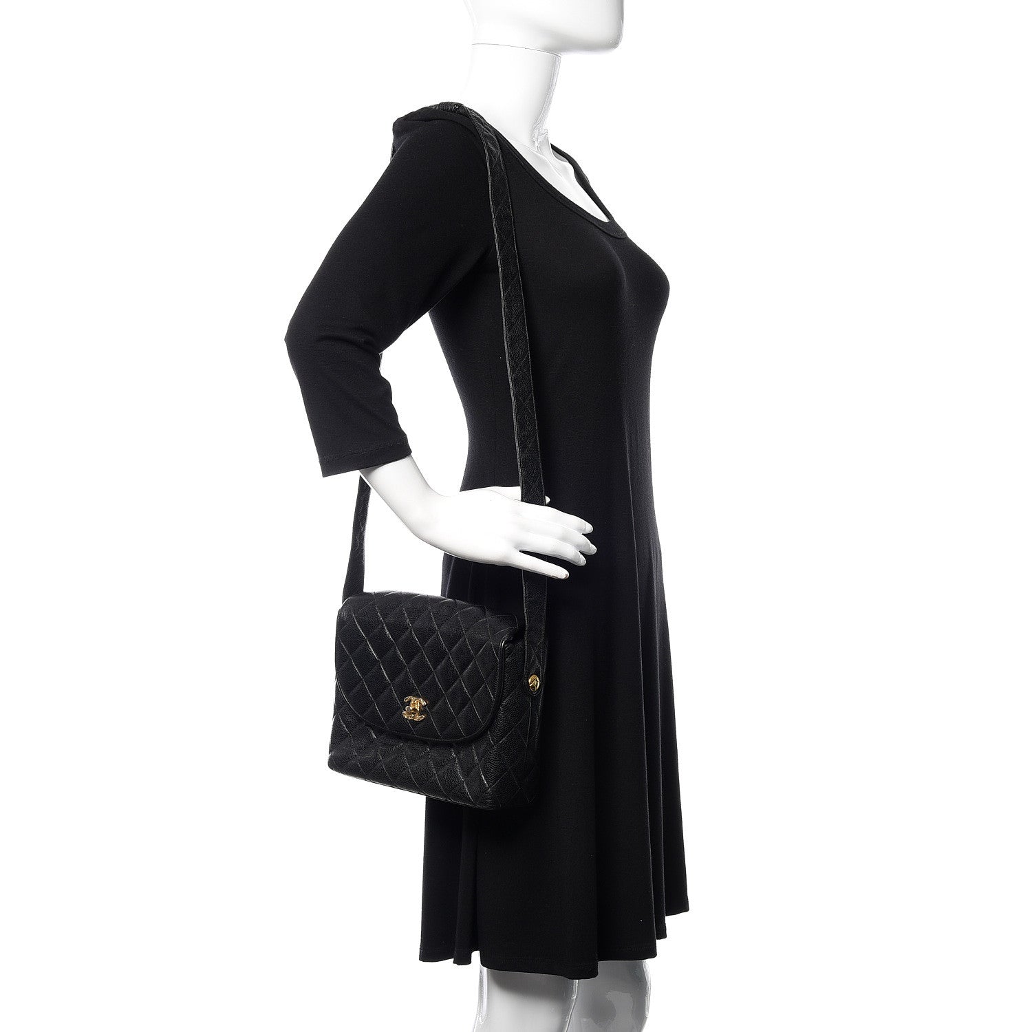 Chanel Caviar Quilted Flap Shoulder Bag Black 3 of 12