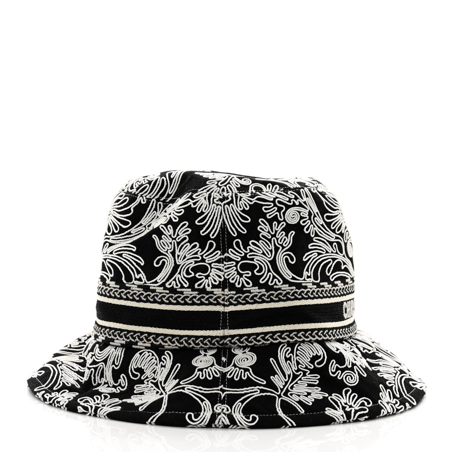 Christian Dior Cotton D-Bobby Small Brim Bucket Hat 57 Black White 4 of 7
