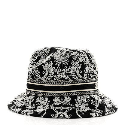 Christian Dior Cotton D-Bobby Small Brim Bucket Hat 57 Black White 4 of 7