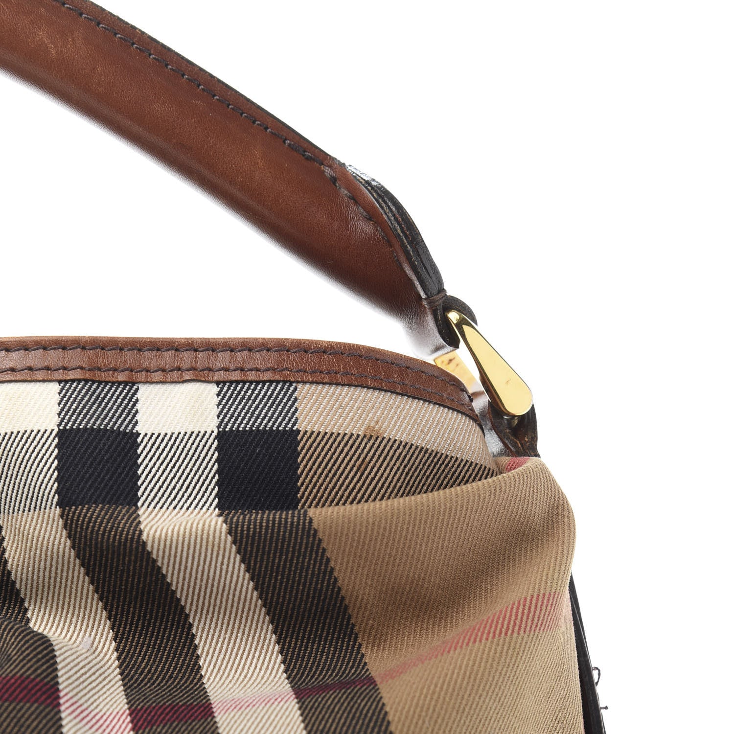 Burberry House Check Bridle Calfskin Medium Gosford Hobo Dark Tan 12 of 14
