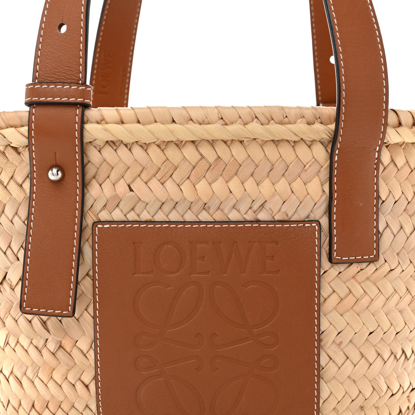 Raffia Basket Tote Bag Natural Tan