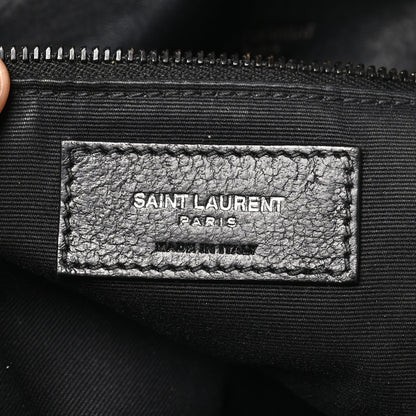 Saint Laurent Lambskin Quilted Monogram Monochrome Medium Loulou Puffer Chain Satchel Black 6 of 10