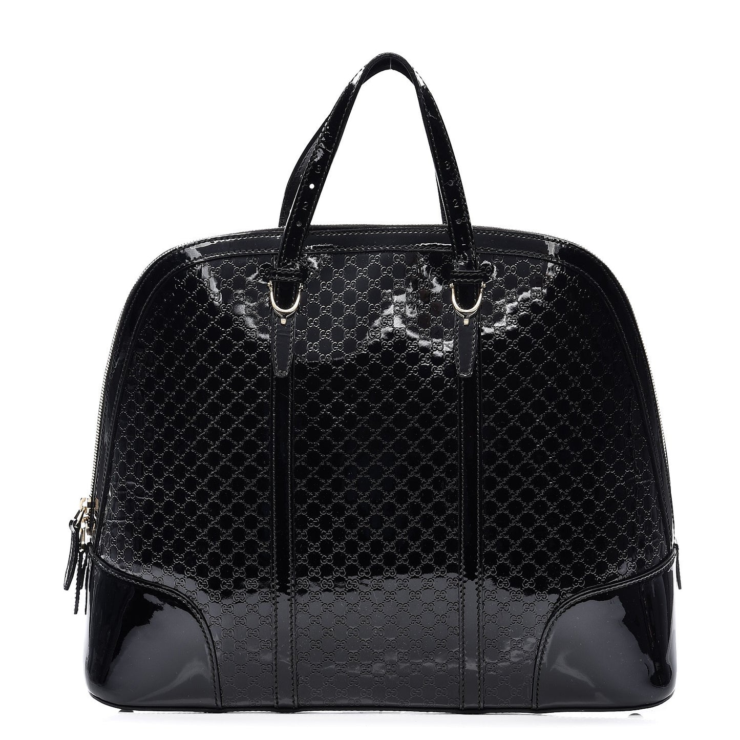 Patent Microguccissima Large Nice Top Handle Dome Bag Black