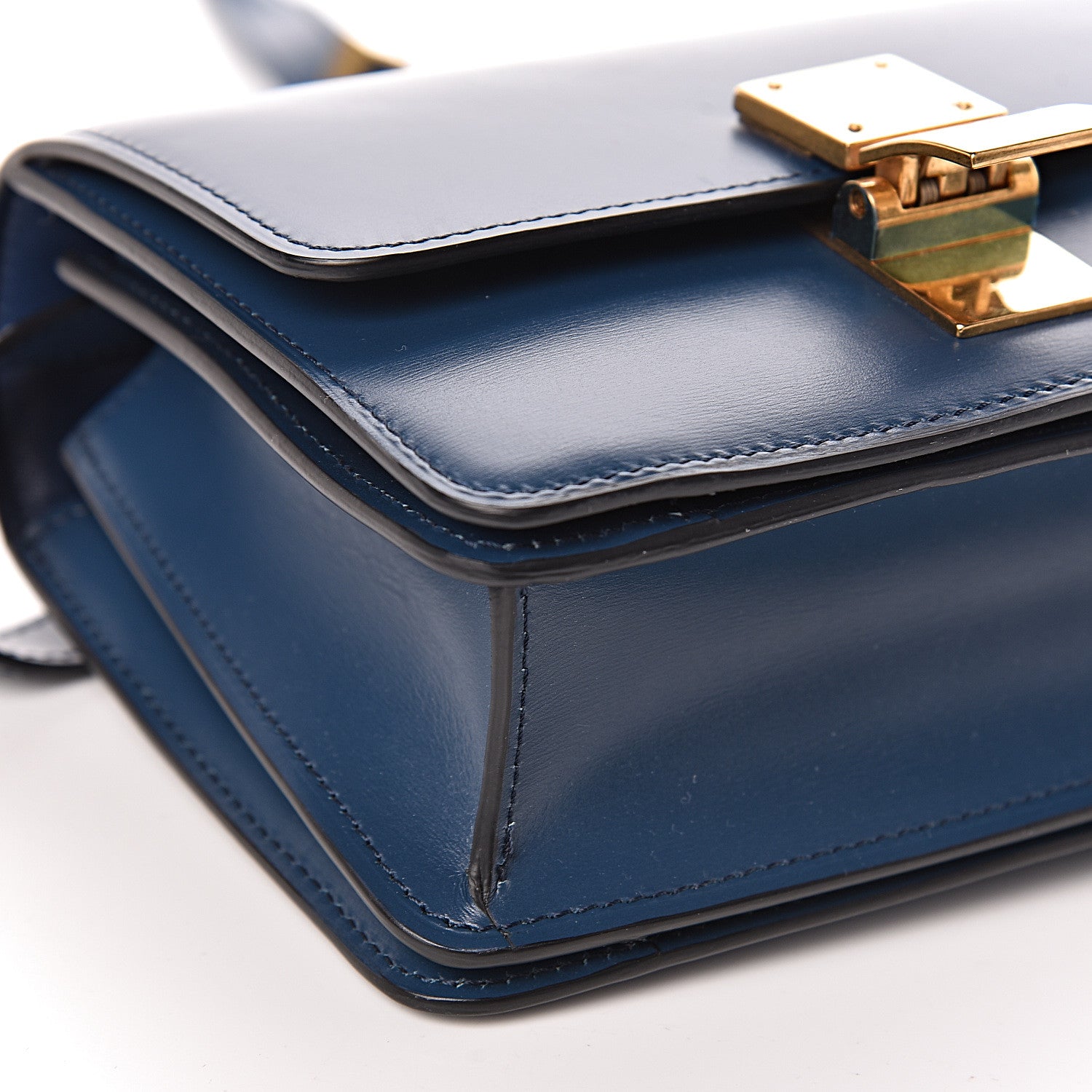 Celine Smooth Calfskin Small Classic Box Flap Bag Metallic Blue 9 of 11