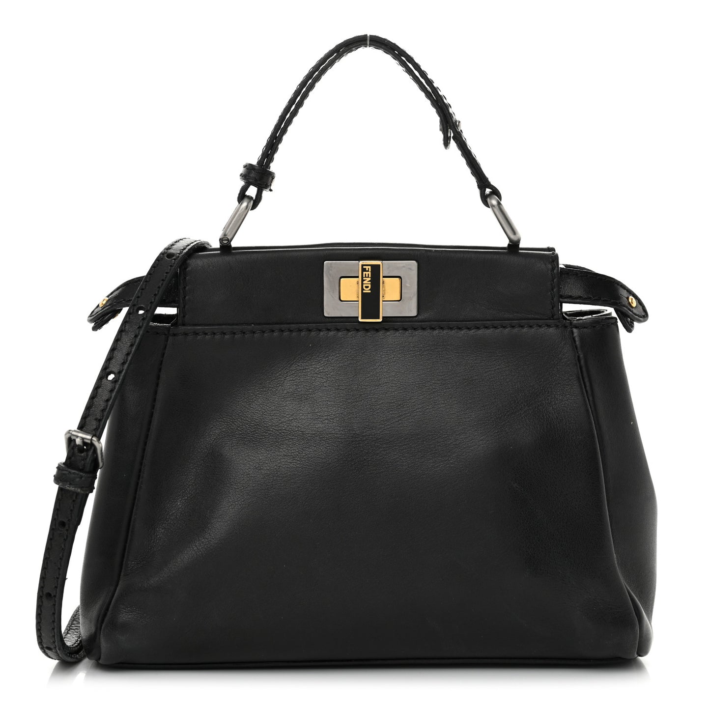 Vitello Saddle Mini Peekaboo Iconic Satchel Black