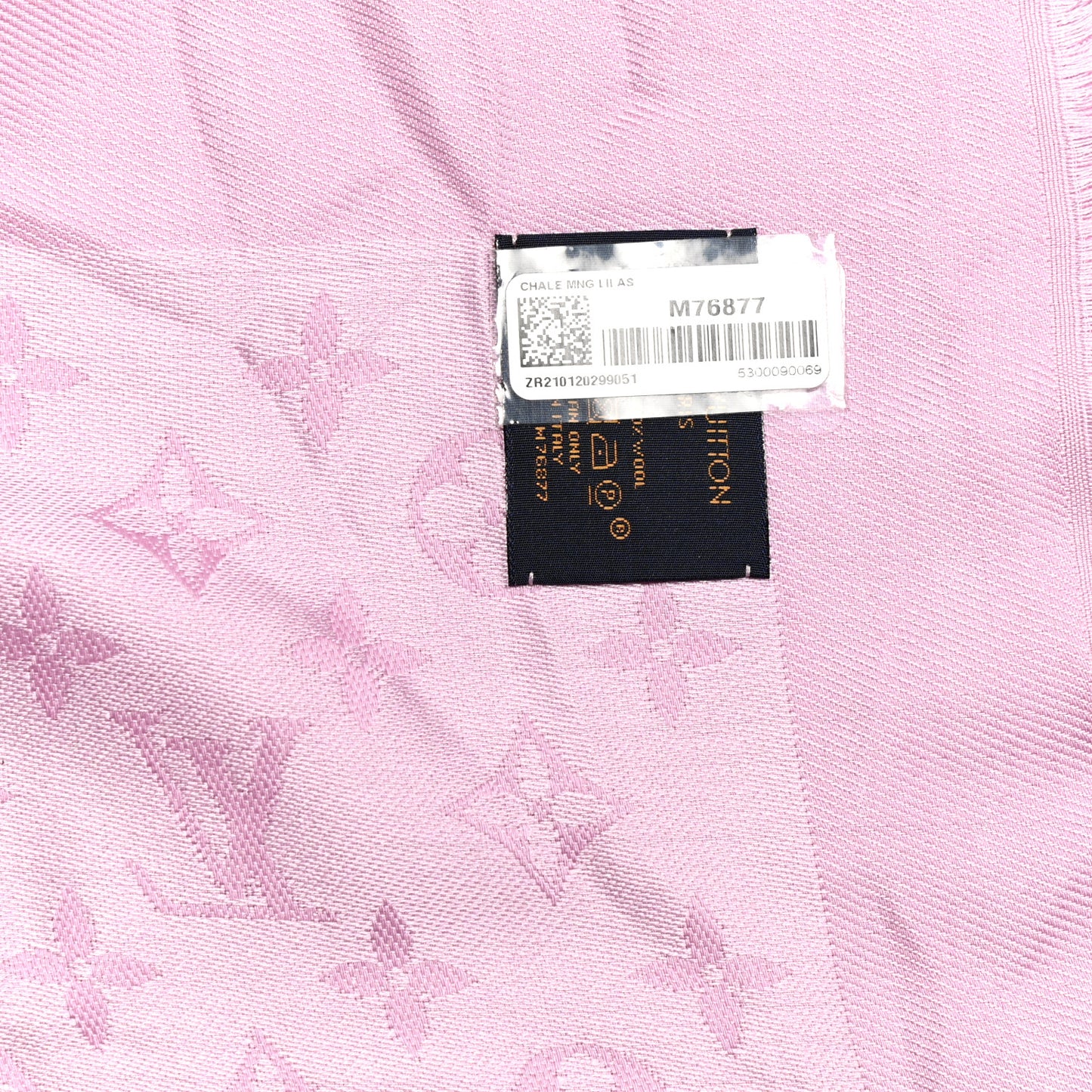 Silk Wool Monogram Shawl Lilas