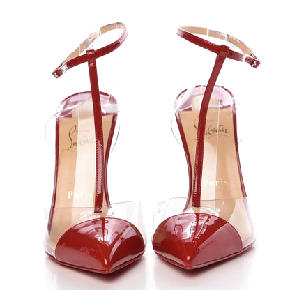 Christian Louboutin Patent PVC Nosy 100 Pumps 38 Flamenco Transparent 2 of 7