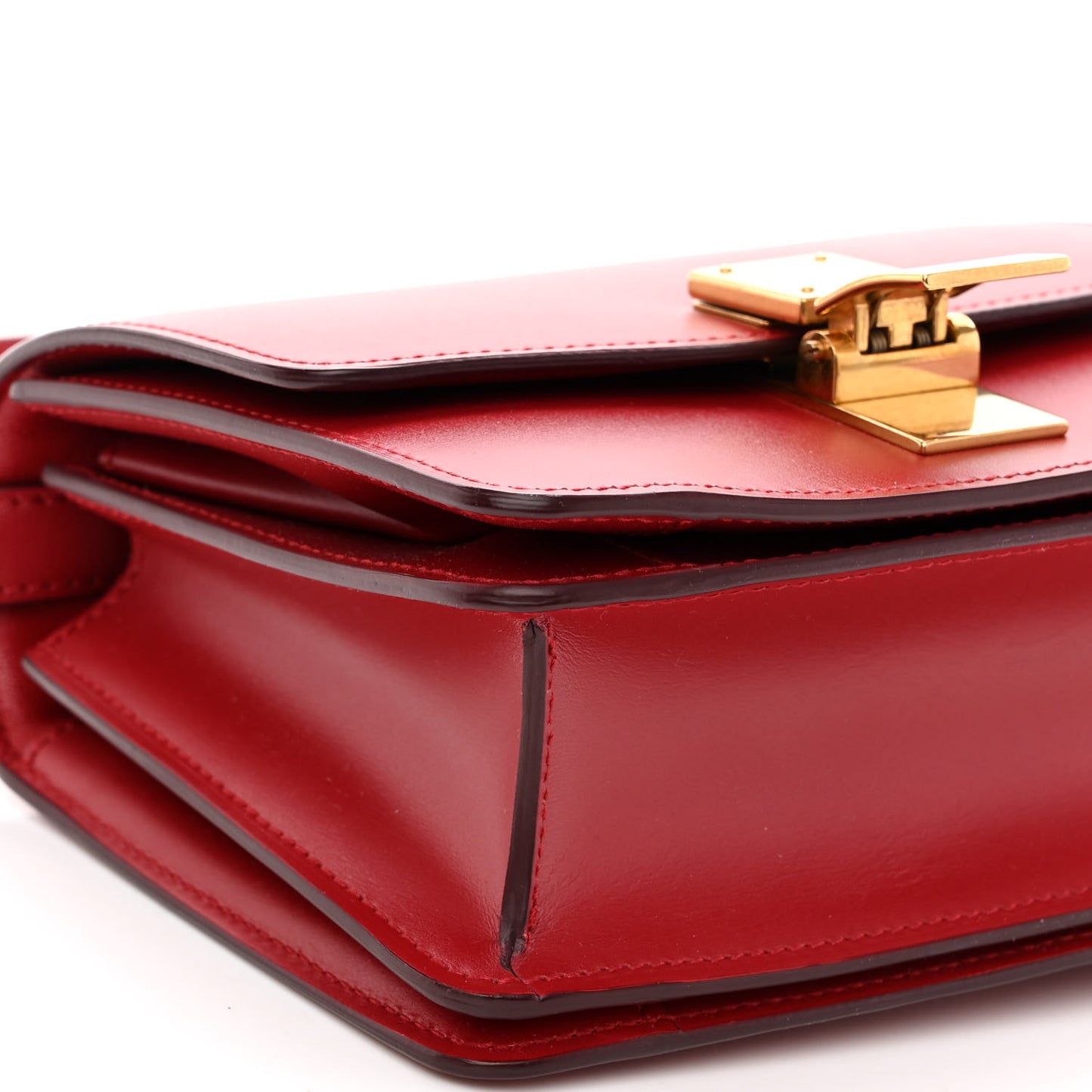 Smooth Calfskin Small Classic Box Flap Bag Red