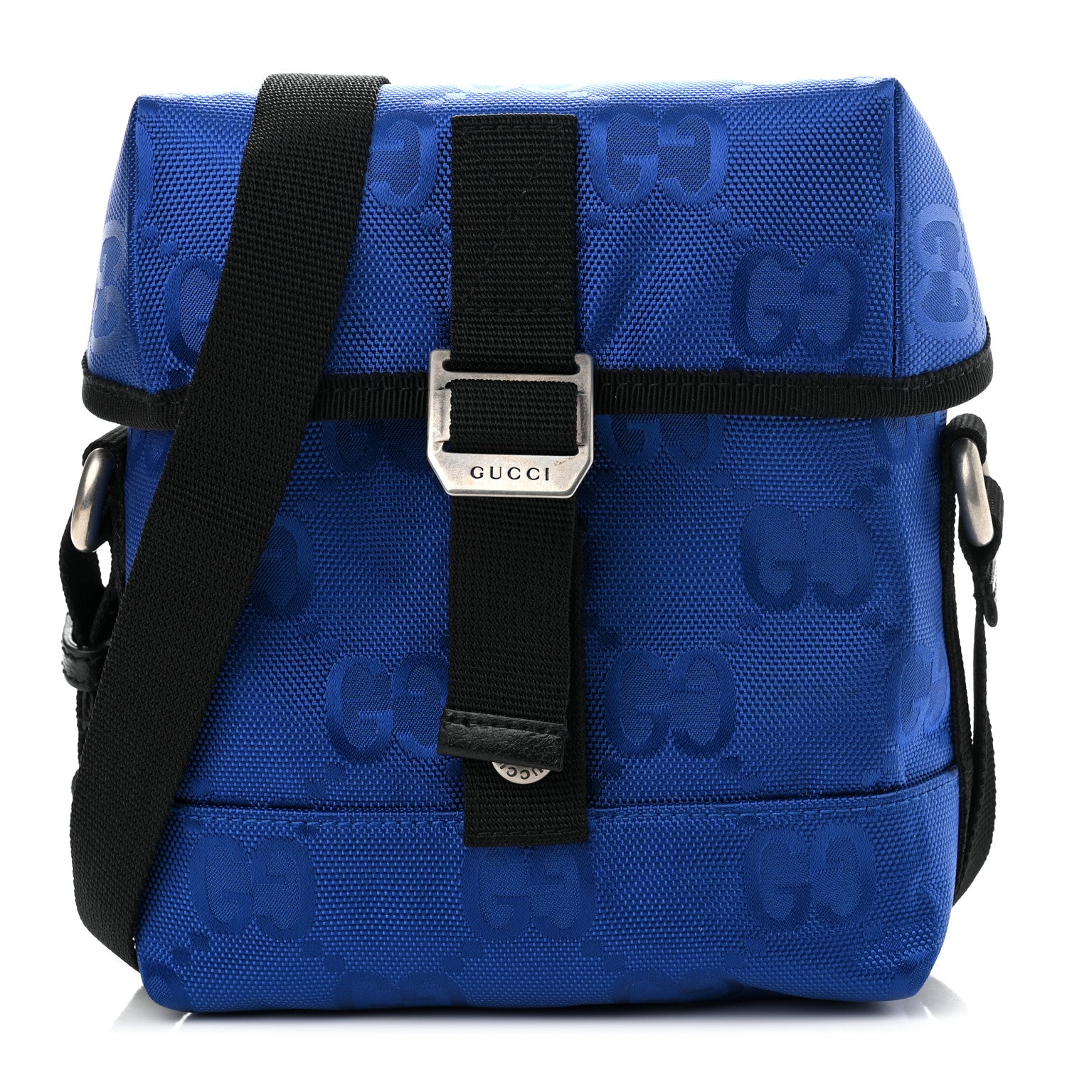 Gucci Econyl Nylon Monogram Off The Grid Messenger Bag Orient Blue Black 1 of 11