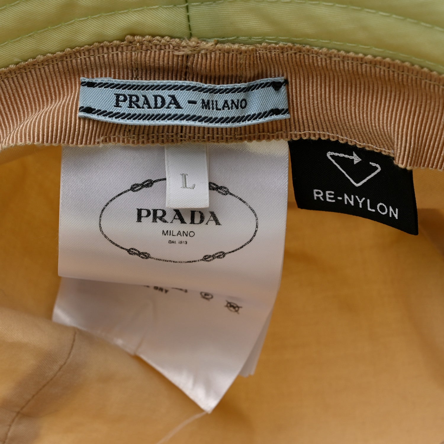 Prada Re-Nylon Metal Triangle Logo Womens Bucket Hat L Acqua 8 of 8
