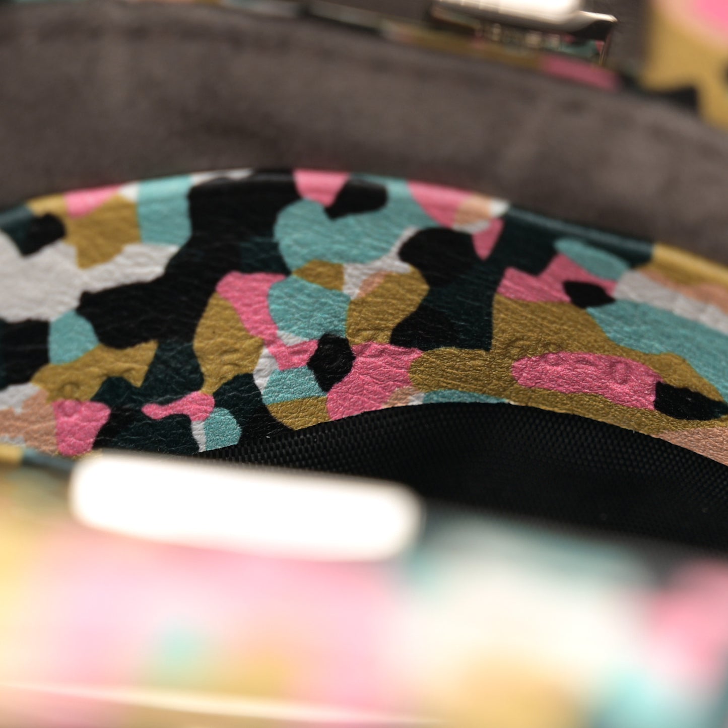 Vitello Seta Granite Micro Peekaboo Iconic Satchel Multicolor