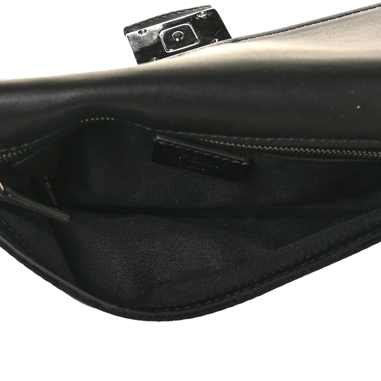 Fendi Recycled Nylon Vitello Grace Light Pequin Baguette Belt Pouch Black 4 of 7