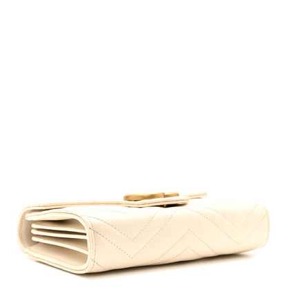 Gucci Calfskin Matelasse GG Marmont Chain Wallet Mystic White 4 of 10