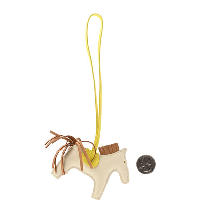 Hermes Milo Lambskin Grigri Rodeo Horse Bag Charm PM Craie Chai Lime 2 of 5