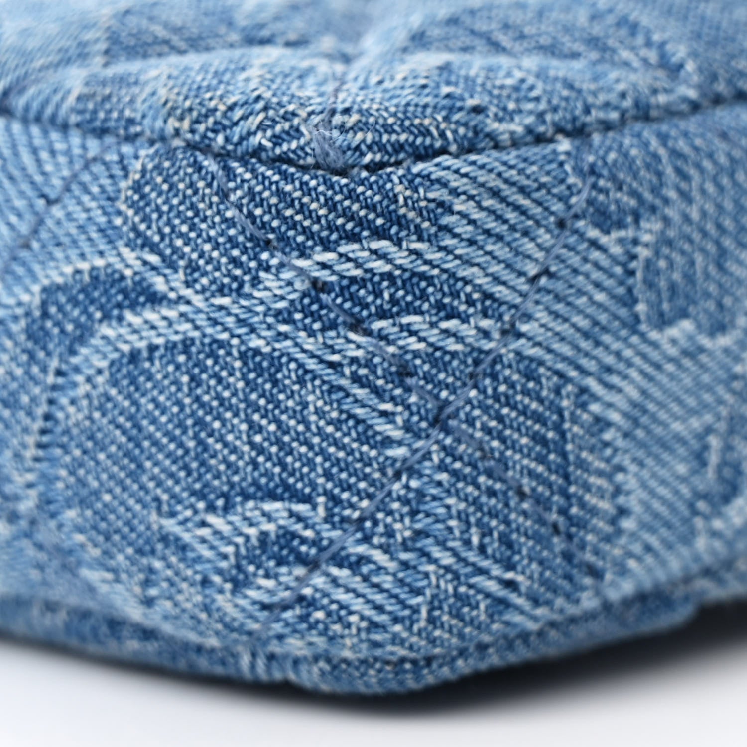 Chanel Denim Quilted Camellia Sweetheart Clutch With Chain Blue 9 of 11