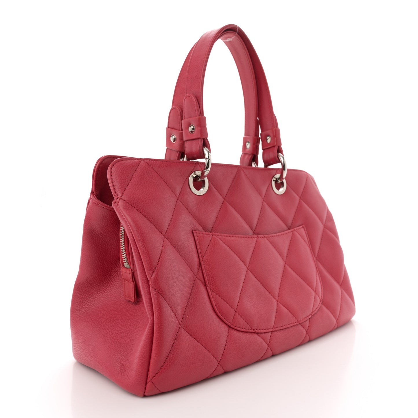 Soft Caviar Quilted CC Timeless Tote Fuchsia
