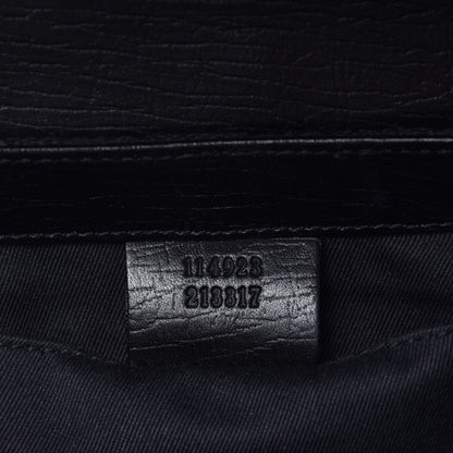 Gucci Monogram Horsebit Chain Clutch Black 7 of 9