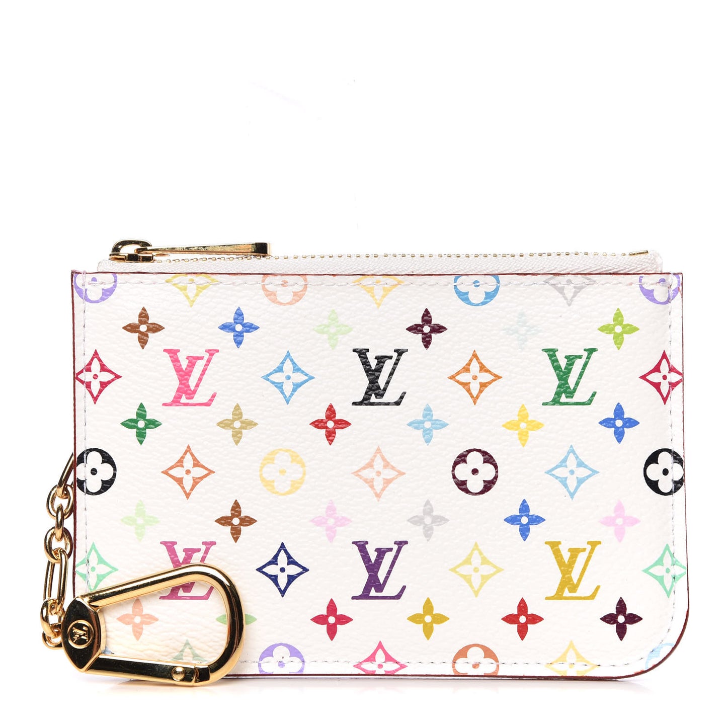 Monogram Multicolor Key Pouch White Litchi