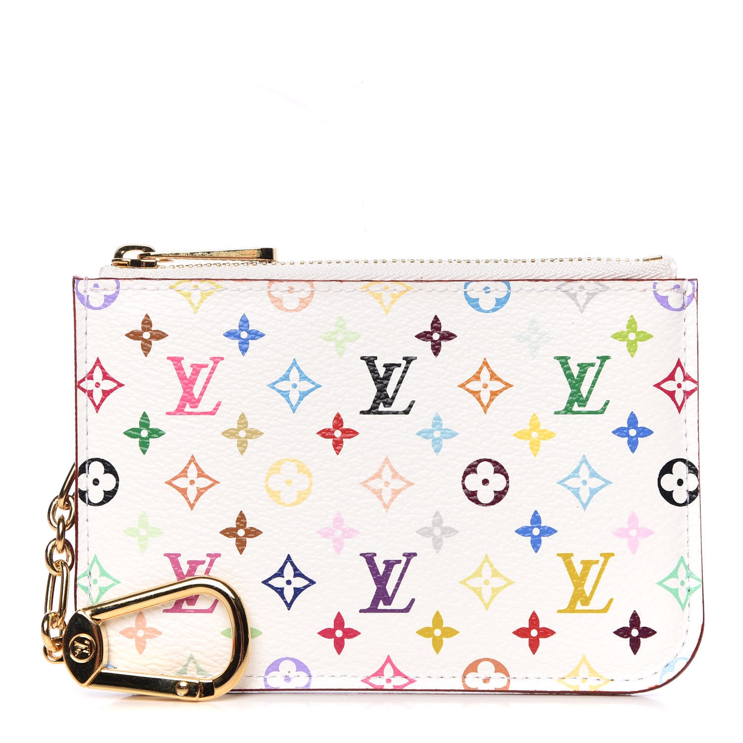 Louis Vuitton Monogram Multicolor Key Pouch White Litchi 1 of 8