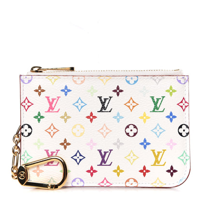 Louis Vuitton Monogram Multicolor Key Pouch White Litchi 1 of 8