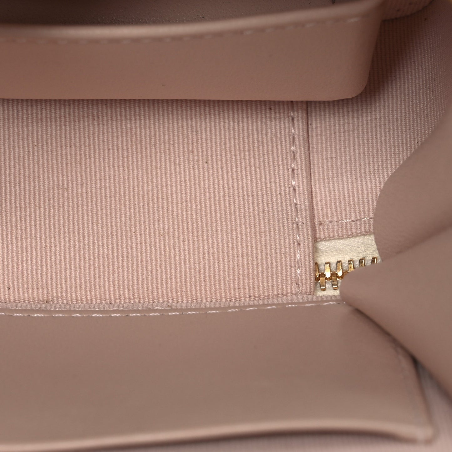 Lambskin Quilted Mini Chic Riviera Top Handle Vanity Case White