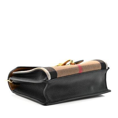Burberry Derby Calfskin House Check Small Macken Crossbody Bag Black 4 of 10