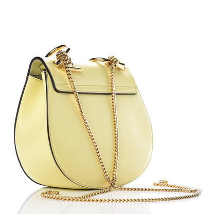 Chloe Suede Smooth Calfskin Mini Drew Shoulder Bag Lemonade 3 of 10