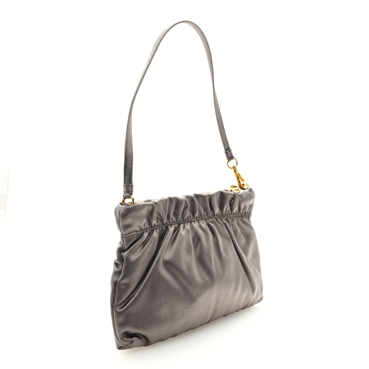 Prada Satin Raso Shoulder Bag Fumo 2 of 8