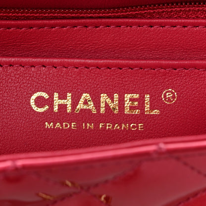Chanel Shaded Patent Calfskin Quilted Mini Rectangular Flap Pink Dark Pink 6 of 12