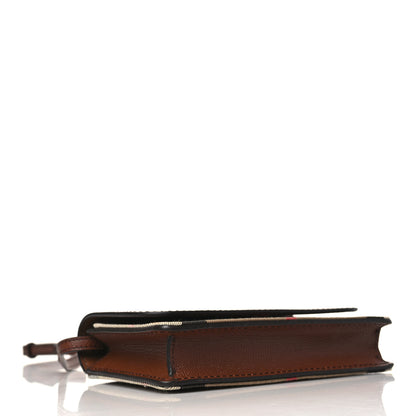 Burberry Grained Calfskin House Check Tartan Mix Hampshire Wallet On Chain Tan 4 of 11