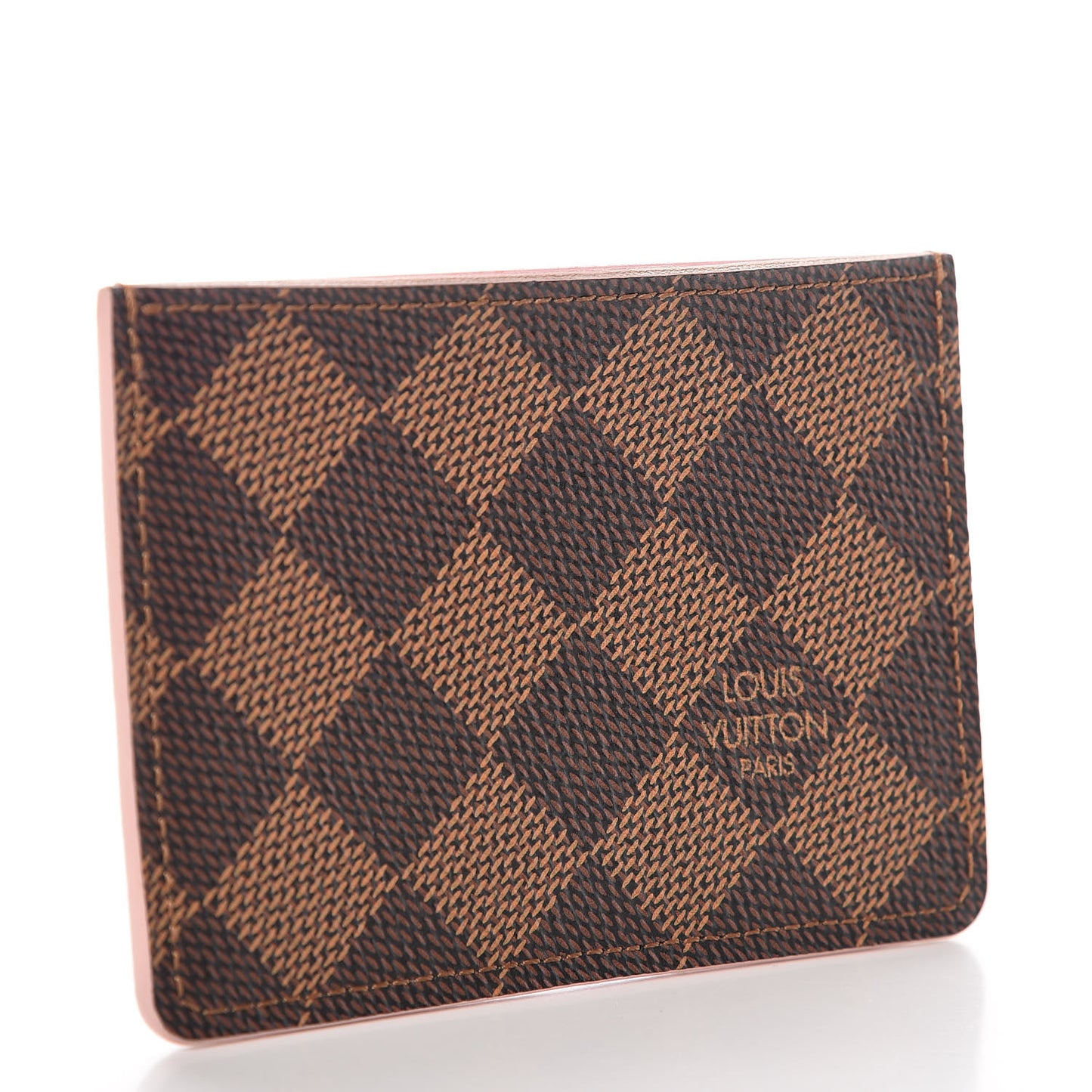 Damier Ebene Caissa Card Holder Rose Ballerine