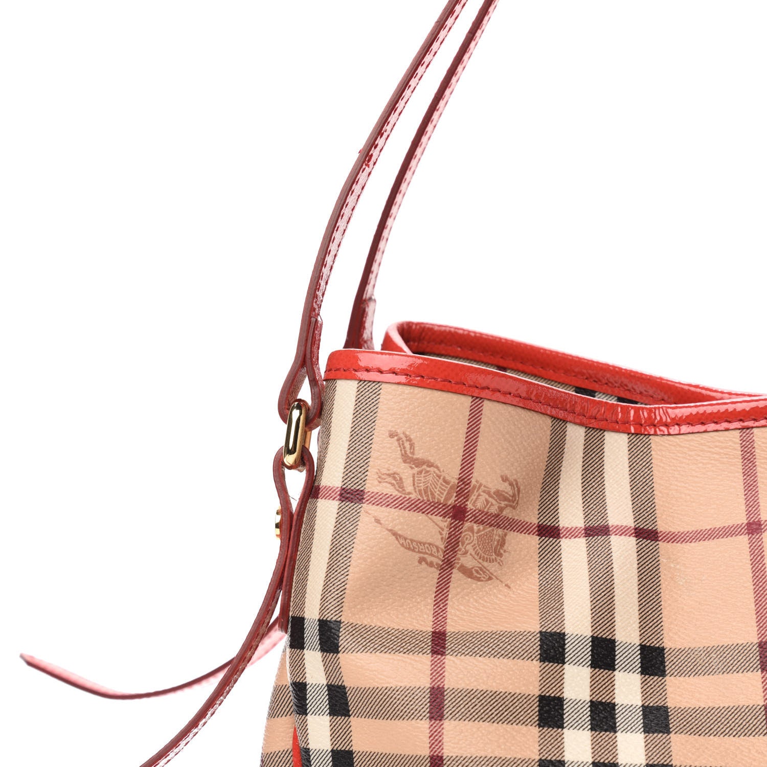 Burberry Haymarket Check Small Canterbury Tote Red 15 of 15