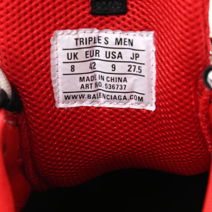 Balenciaga Fabric Mesh Mens Triple S Sneakers 42 Red Grey White 8 of 9