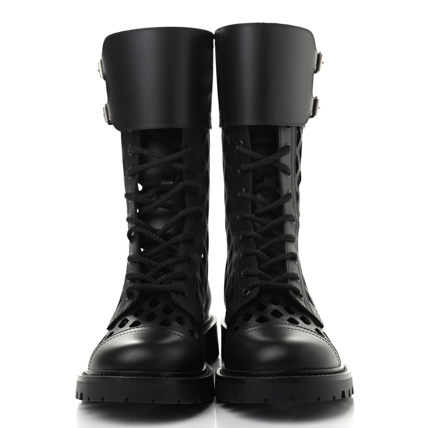 Matte Calfskin Womens D-Trap 30mm Tall Boots 37.5 Black