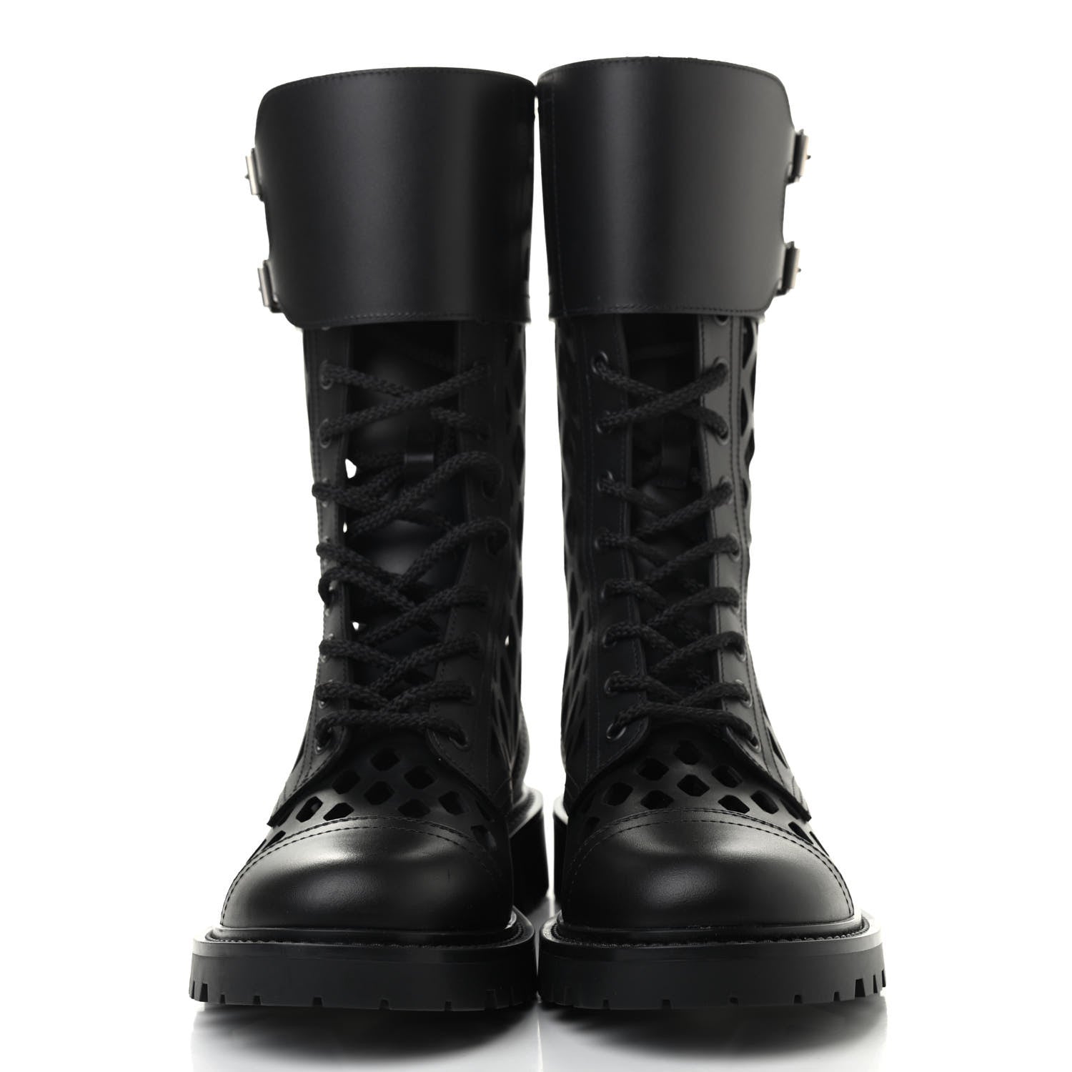 Christian Dior Matte Calfskin Womens D-Trap 30mm Tall Boots 37.5 Black 2 of 8