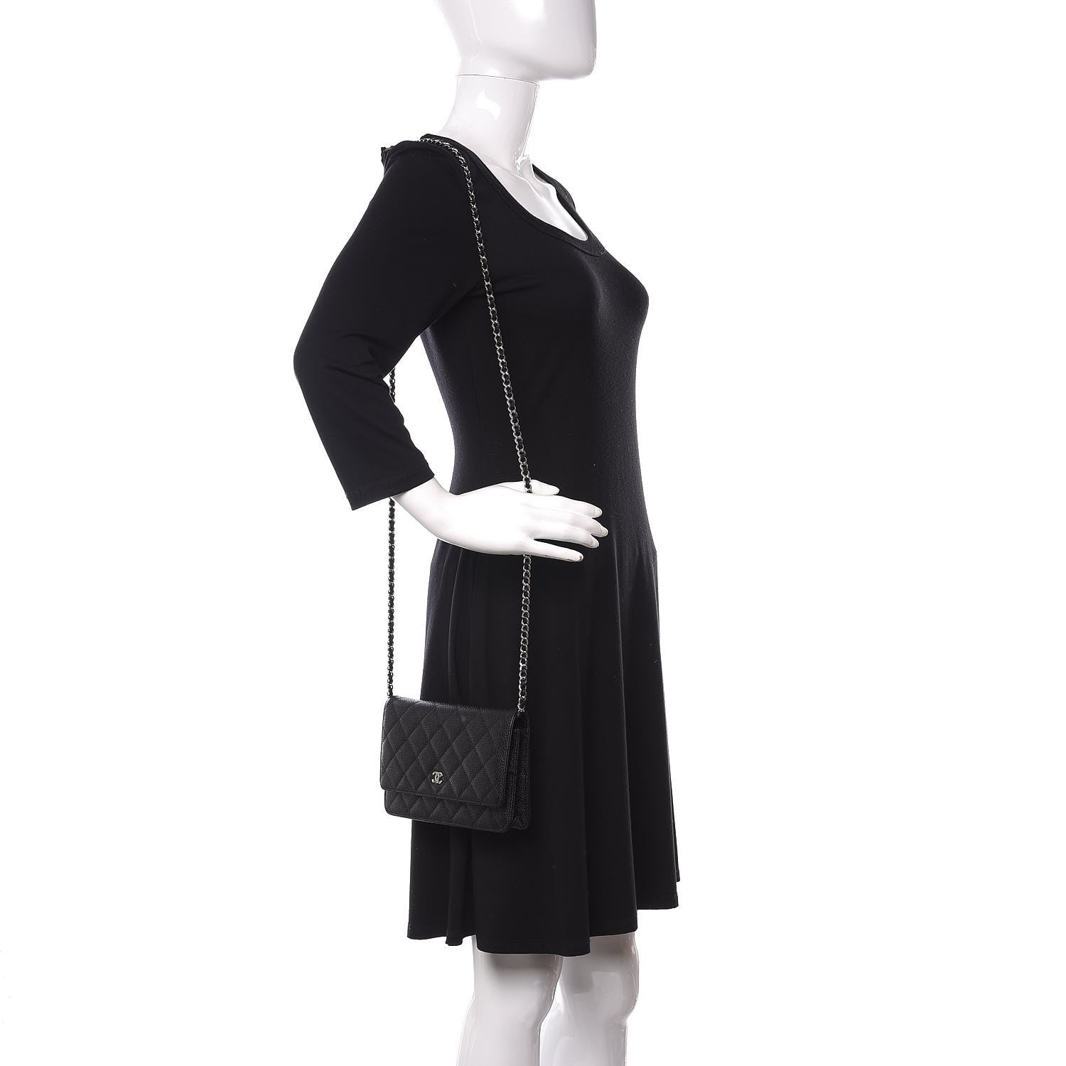 Chanel Caviar Quilted Wallet On Chain WOC Black 2 of 11