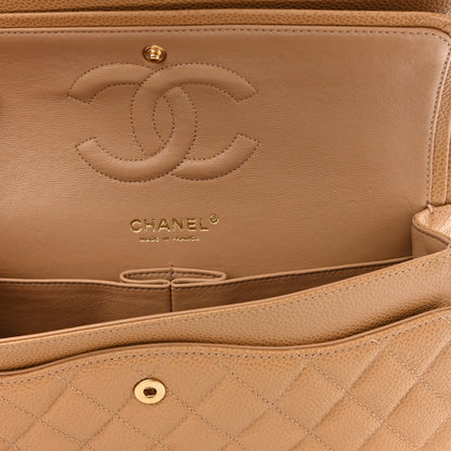 Chanel Caviar Quilted Medium Double Flap Beige 5 of 8