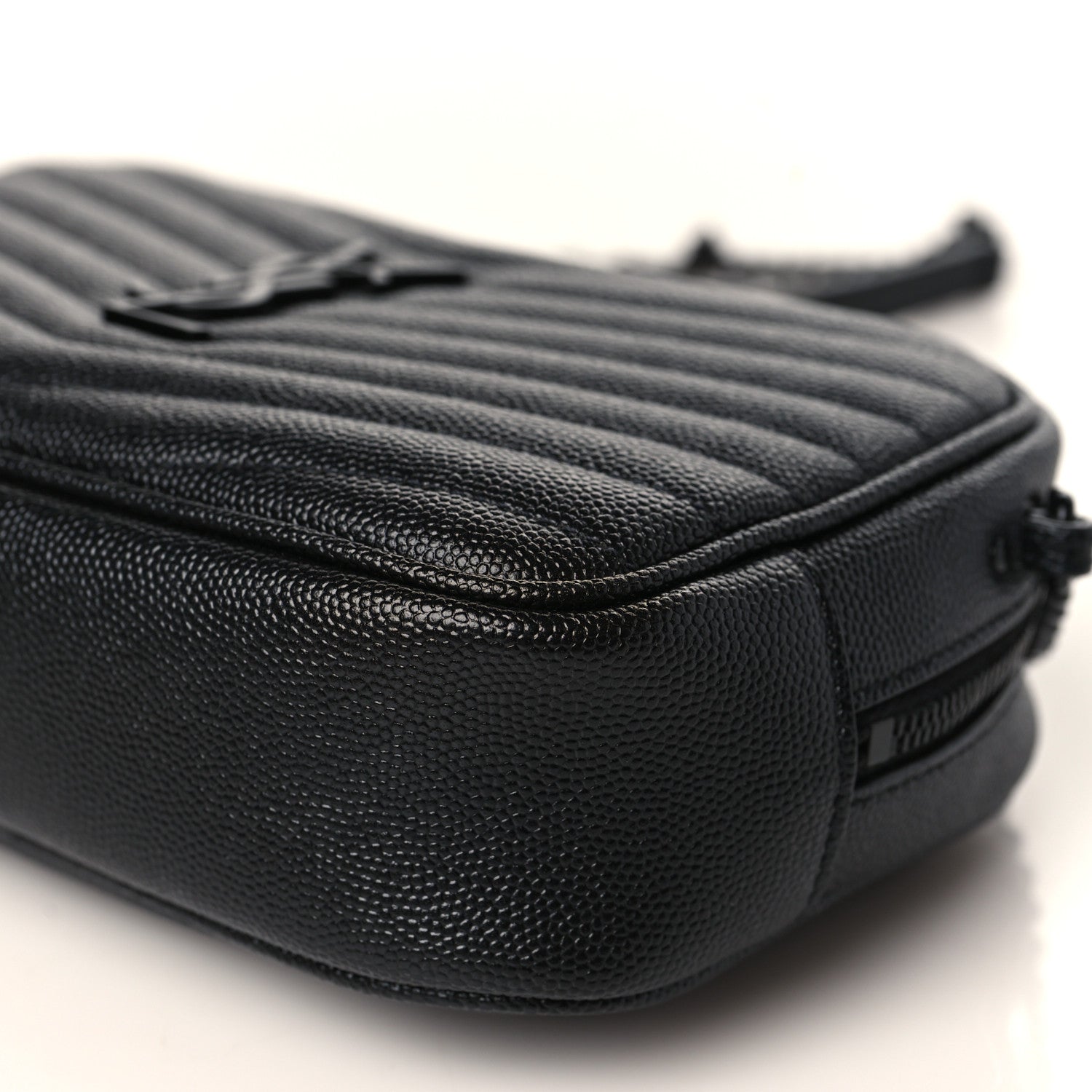 Saint Laurent Grain De Poudre Matelasse Monochrome Monogram Mini Lou Camera Bag Black 9 of 9