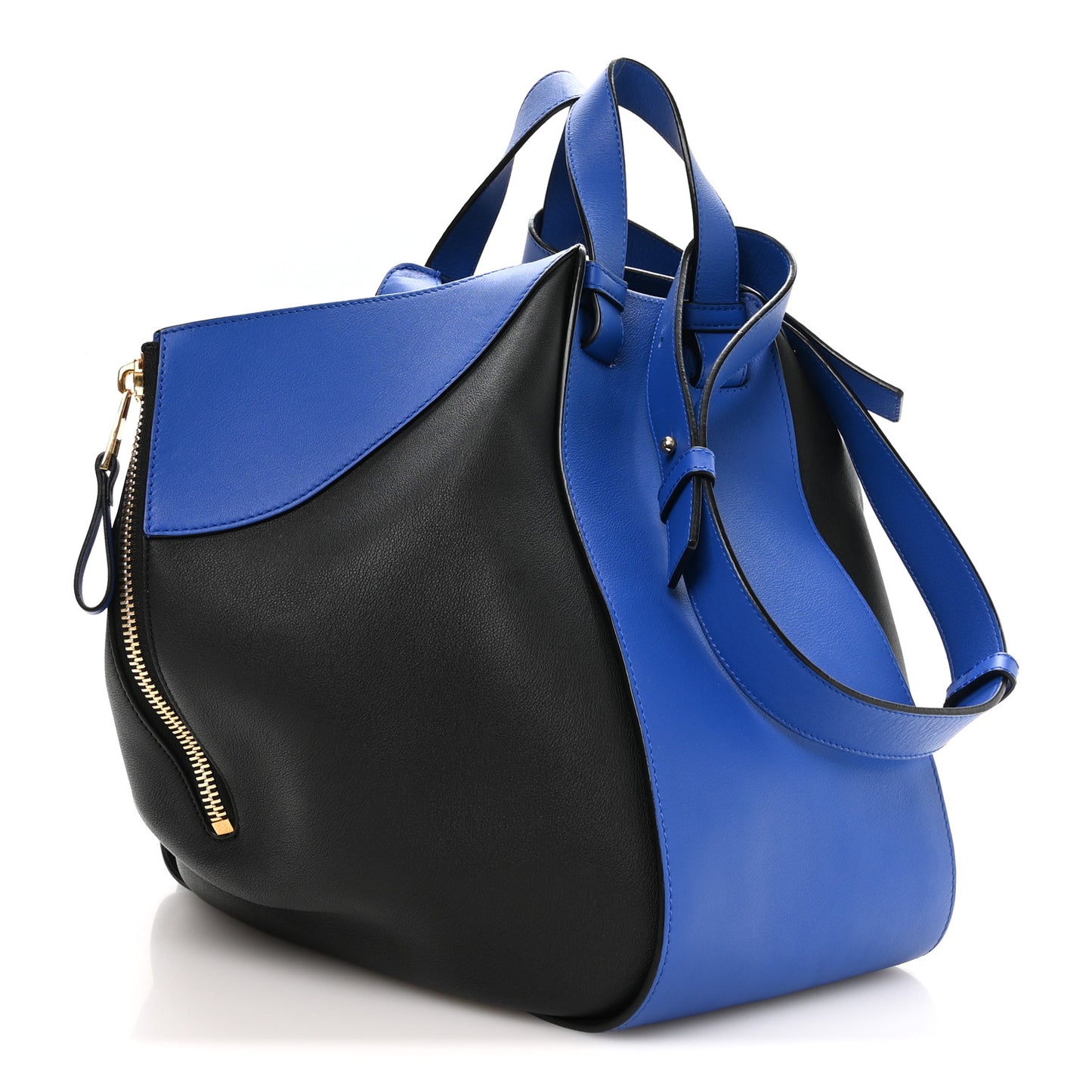 Calfskin Medium Hammock Shoulder Bag Electric Blue Black