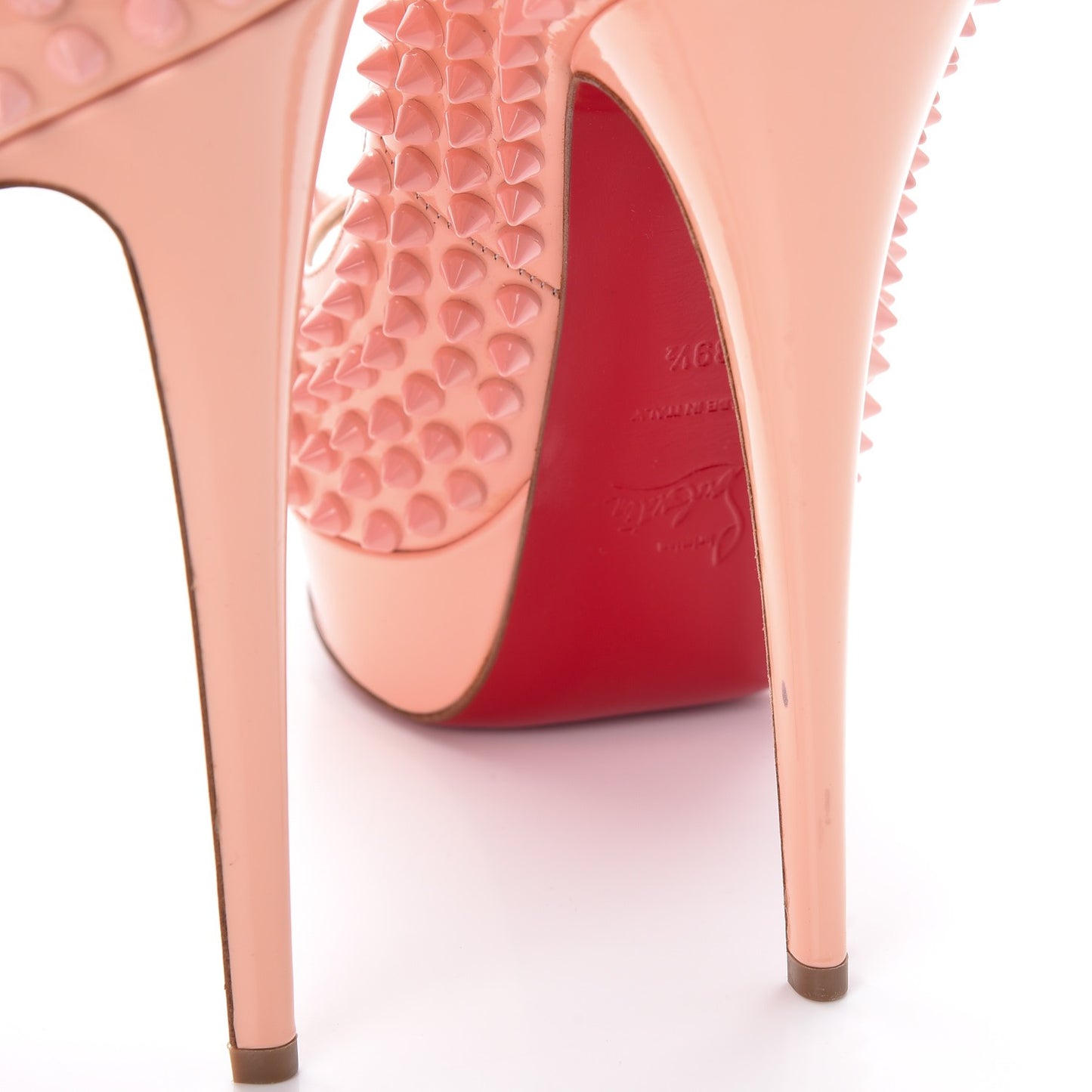 Patent Lady Peep Spikes 150 Pumps 39.5 Pink