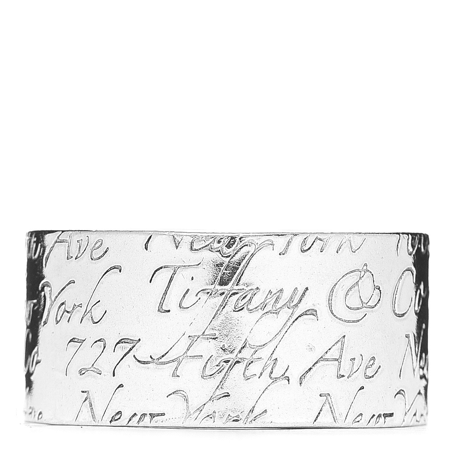 Tiffany Sterling Silver 10mm Notes Wide Ring 56 7.5 2 of 3
