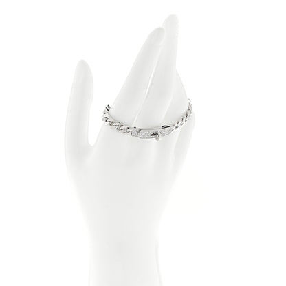 Hermes 18K White Gold Diamond TPM Kelly Gourmette Bracelet SH 2 of 4