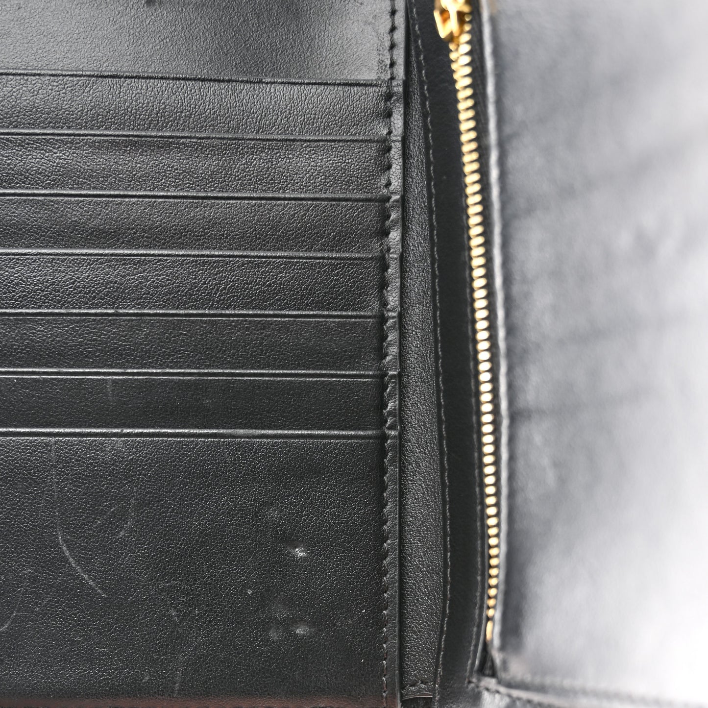 Grained Calfskin Medium Multifunction Strap Wallet Black