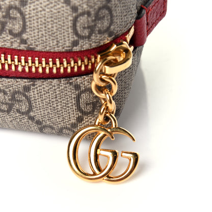 Gucci Soft GG Supreme Monogram Calfskin Small Ophidia Cosmetic Case Beige Ebony Hibiscus Red 11 of 11