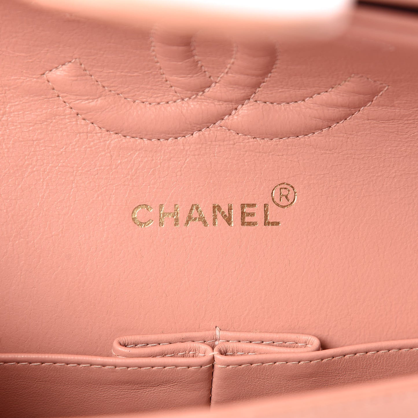 Lambskin Quilted Medium Double Flap Light Pink